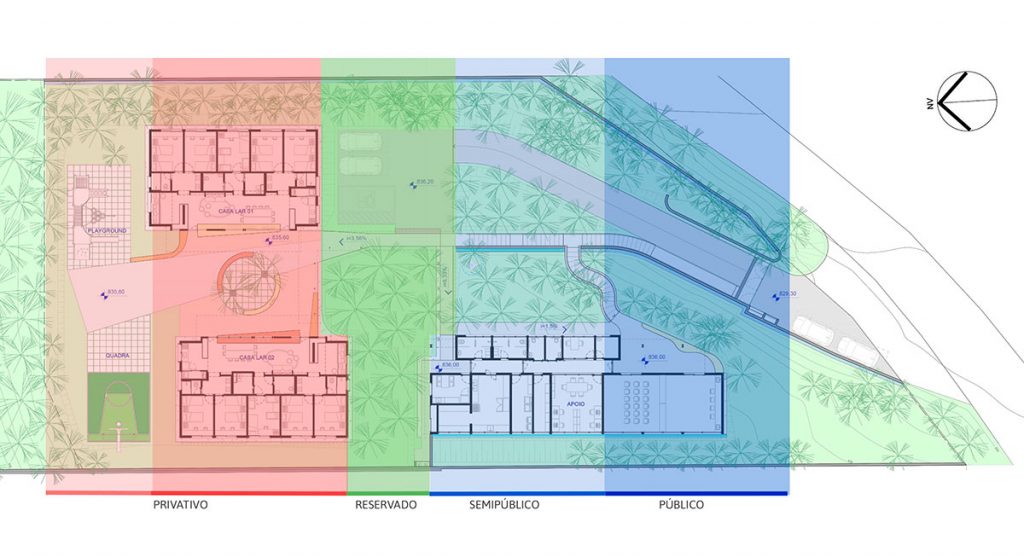 Casa Lar - Centro Educacional | ambiente familiar | ODVO arquitetura e urbanismo | Planta de graduação de uso