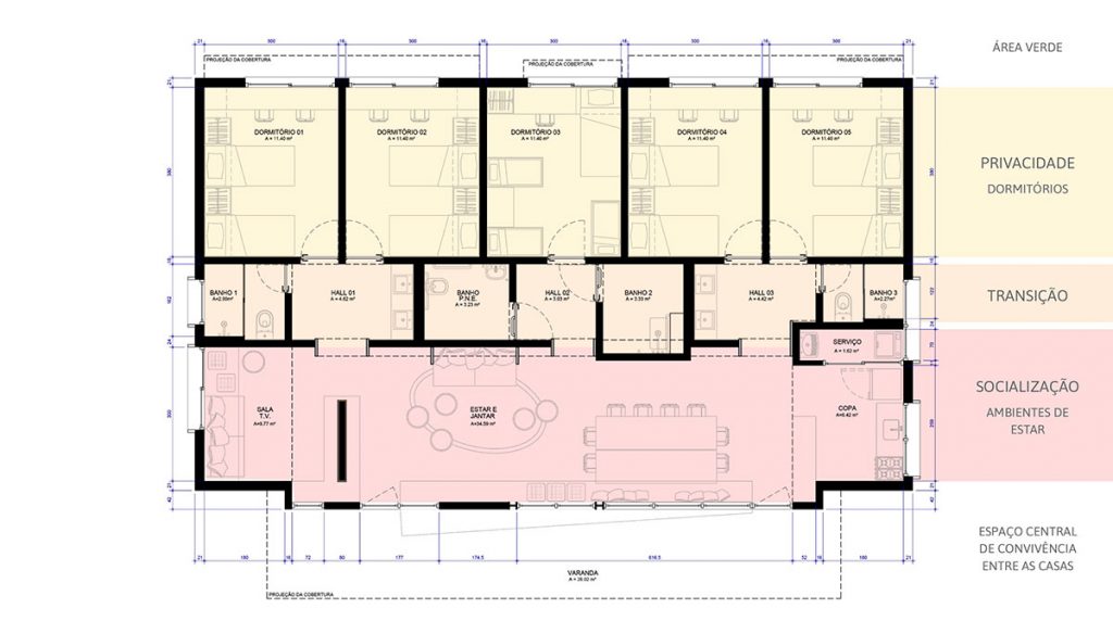 Casa Lar - Centro Educacional | ambiente familiar | ODVO arquitetura e urbanismo | Planta das casas